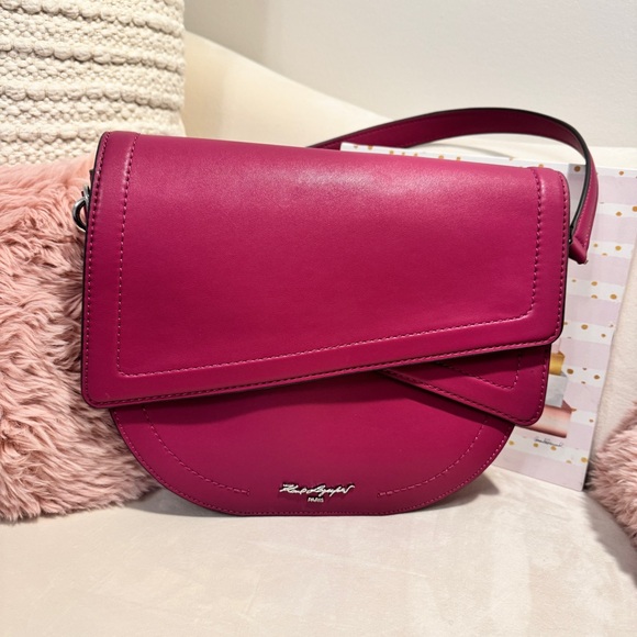 Karl Lagerfeld Paris Deauville Shoulder Bag in Plum Pink Dark Cactus - Picture 1 of 10